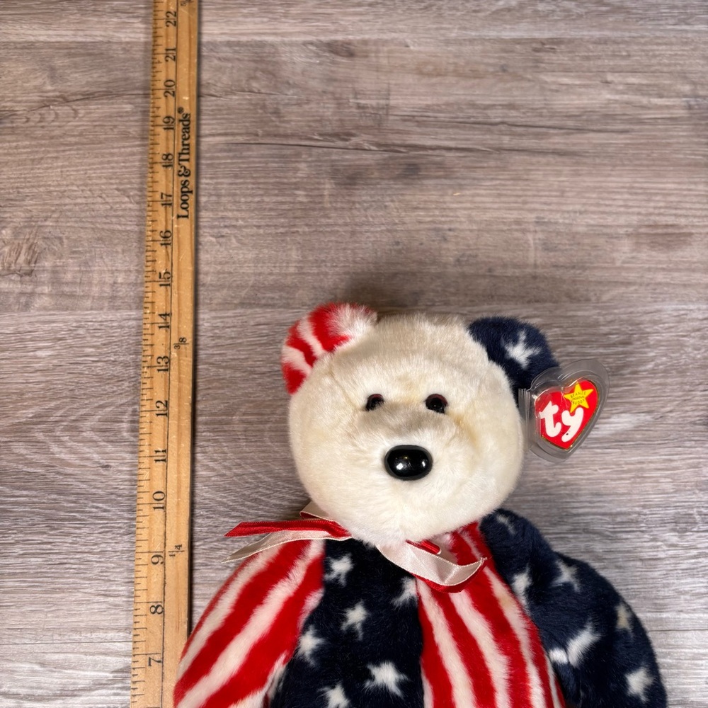 TY Beanie Babies Spangle Set of 2 Vintage Stars and‎ Stripes Bears - Picture 15 of 16